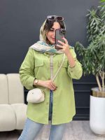 مانتو بغل زیپ جیب نما کد 5339