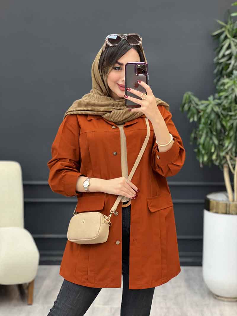 مانتو جلو پیله جیب نما کد 5340 مانتو جلو پیله جیب نما کد 5340