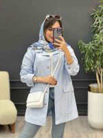 مانتو جلو پیله جیب نما کد 5340 - تصویر 4