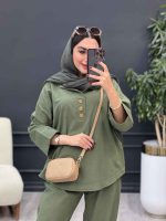 ست مانتو و شلوار سه دکمه آلیس کد 5341 - تصویر 6
