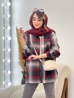 مانتو چهارخونه بغل سه دکمه مهرسا کد 5346 - تصویر 17