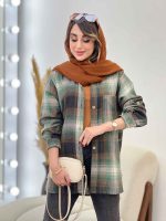 مانتو چهارخونه بغل سه دکمه مهرسا کد 5346 - تصویر 13