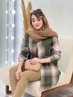 مانتو چهارخونه بغل سه دکمه مهرسا کد 5346 - تصویر 14