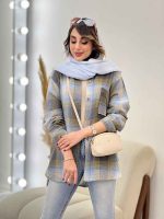 مانتو چهارخونه بغل سه دکمه مهرسا کد 5346 - تصویر 10