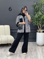 ست مانتو و شلوار تک جیب طرح دار کد 5343 - تصویر 2