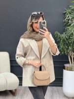 مانتو کتی دو دکمه جیب نما کد 5383 - تصویر 6