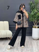 ست مانتو و شلوار تک جیب طرح دار کد 5343 - تصویر 5