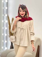 مانتو لینن نچرال آستین چین کد 5359 - تصویر 5