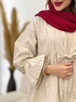 مانتو لینن نچرال آستین چین کد 5359 - تصویر 9