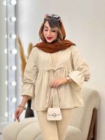 مانتو لینن نچرال آستین چین کد 5359 - تصویر 4