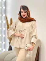 مانتو لینن نچرال آستین چین کد 5359 - تصویر 11