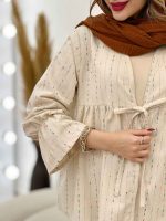 مانتو لینن نچرال آستین چین کد 5359 - تصویر 6
