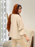 مانتو لینن نچرال آستین چین کد 5359 - تصویر 10