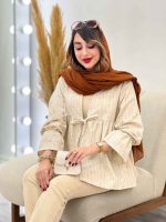 مانتو لینن نچرال آستین چین کد 5359 - تصویر 2