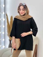 مانتو جلو بسته راحیل کد 5355 - تصویر 3