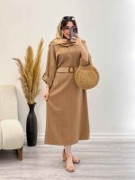 پیراهن بلند دو دکمه آستین پاگن کد 5361 - تصویر 10