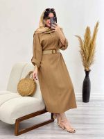 پیراهن بلند دو دکمه آستین پاگن کد 5361 - تصویر 15