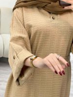 پیراهن بلند دو دکمه آستین پاگن کد 5361 - تصویر 14