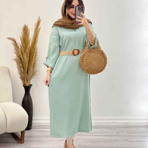 پیراهن بلند دو دکمه آستین پاگن کد 5361