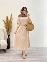 پیراهن بلند برش دار دو جیب کد 5357 - تصویر 3