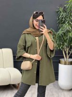 مانتو پانچ جیب پاکتی شیوا کد 5366 - تصویر 4