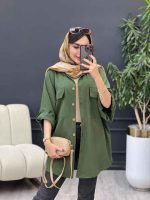 مانتو پانچ جیب پاکتی شیوا کد 5366 - تصویر 3
