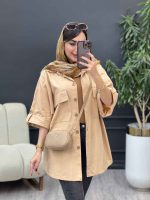 مانتو پانچ جیب پاکتی شیوا کد 5366 - تصویر 9