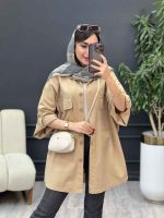 مانتو پانچ جیب پاکتی شیوا کد 5366 - تصویر 6