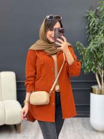 مانتو جیب پیله پاکتی پایین هلال کد 5372 - تصویر 9