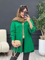مانتو جیب پیله پاکتی پایین هلال کد 5372 - تصویر 7