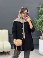 مانتو جیب پیله پاکتی پایین هلال کد 5372 - تصویر 14