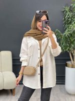 مانتو جیب پیله پاکتی پایین هلال کد 5372 - تصویر 4