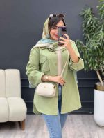 مانتو جیب پیله پاکتی پایین هلال کد 5372 - تصویر 10