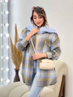 مانتو چهارخونه جیب پاکتی ساغر کد 5369 - تصویر 6