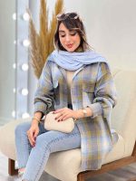 مانتو چهارخونه جیب پاکتی ساغر کد 5369 - تصویر 13