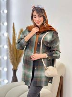 مانتو چهارخونه جیب پاکتی ساغر کد 5369 - تصویر 14