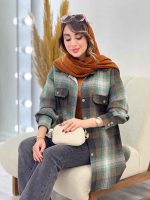 مانتو چهارخونه جیب پاکتی ساغر کد 5369 - تصویر 5