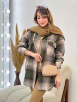 مانتو چهارخونه جیب پاکتی ساغر کد 5369 - تصویر 3