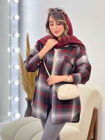 مانتو چهارخونه جیب پاکتی ساغر کد 5369 - تصویر 2