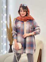 مانتو چهارخونه جیب پاکتی ساغر کد 5369 - تصویر 7