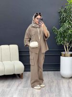 ست مانتو و شلوار کارگو برش دار کد 5349 - تصویر 4