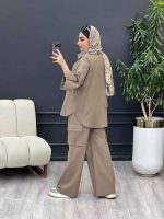 ست مانتو و شلوار کارگو برش دار کد 5349 - تصویر 8