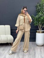 ست مانتو و شلوار کارگو برش دار کد 5349 - تصویر 6