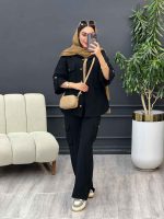 ست مانتو و شلوار کارگو برش دار کد 5349 - تصویر 12