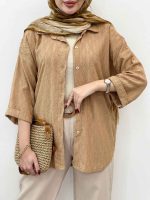 شومیز آستین پاکتی نازلی کد 5377 - تصویر 5