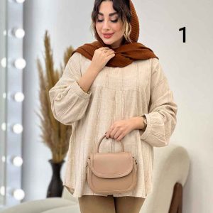 مانتو لینن نچرال جلو پیله کد 5333