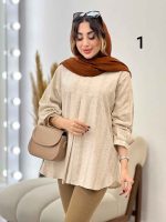 مانتو لینن نچرال جلو پیله کد 5333 - تصویر 8