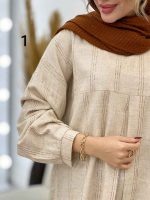 مانتو لینن نچرال جلو پیله کد 5333 - تصویر 11