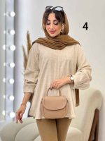 مانتو لینن نچرال جلو پیله کد 5333 - تصویر 14