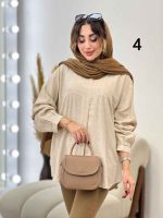 مانتو لینن نچرال جلو پیله کد 5333 - تصویر 17